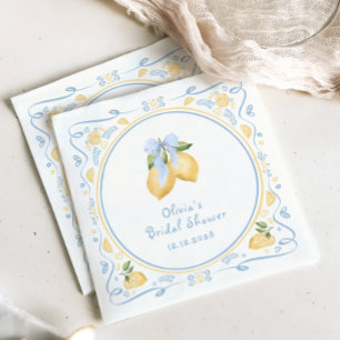 Lemon Floral Italian Bow Brautparty Serviette
