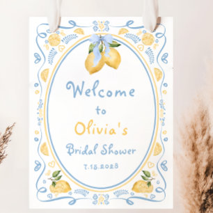 Lemon Floral Italian Bow Brautparty Welcome Foa Poster