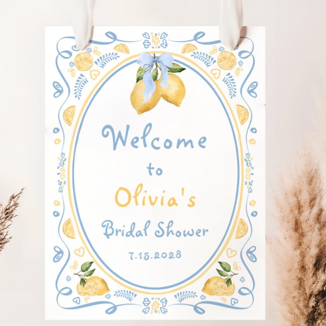 Lemon Floral Italian Bow Brautparty Welcome Foa Poster (Von Creator hochgeladen)