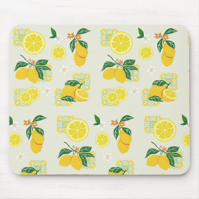 Lemon Floral Mousepad (Vorne)