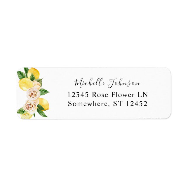 Lemon Floral Return Address Label 2 (Vorne)