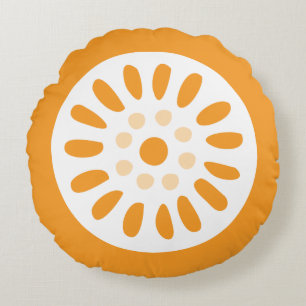 Lemon Floral Rundes Kissen