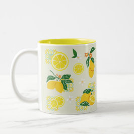 Lemon Floral Zweifarbige Tasse