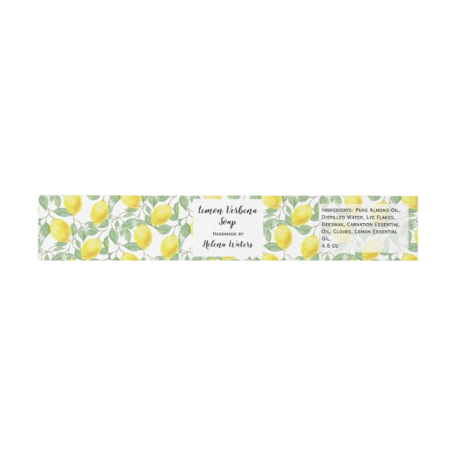 Lemon Foliage Artisanal Soap Band Wrap | Verpackun (Flach)