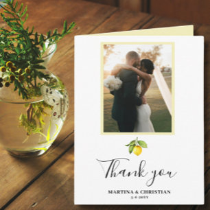 Lemon Foto Hochzeit Danke, dass Sie geklappte Kart Karte