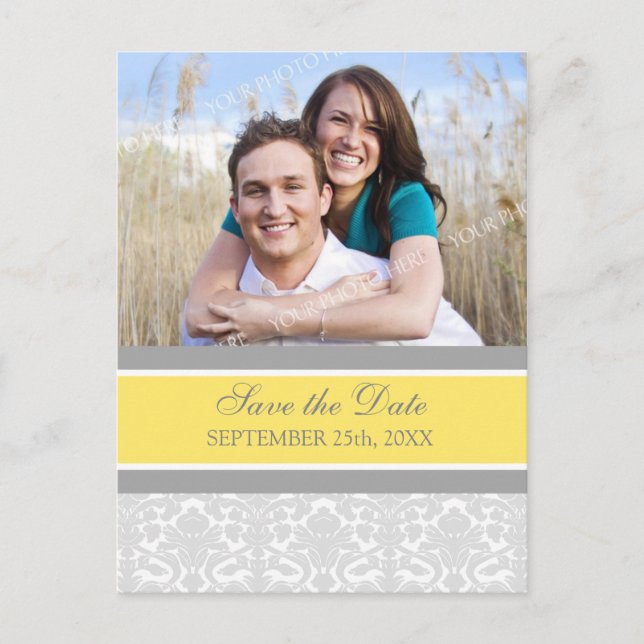 Lemon Foto Save the Date Hochzeitskarten Ankündigungspostkarte (Vorderseite)