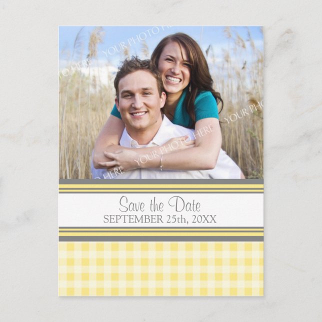 Lemon Foto Save the Date Hochzeitskarten Ankündigungspostkarte (Vorderseite)