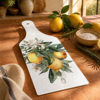 Lemon Fruchtdekorative Glasschneidplatte Schneidebrett