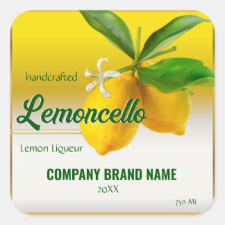 Lemon Fruit Lemoncello Quadratischer Aufkleber