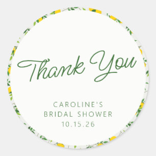 Lemon Fruit Muster Custom Brautparty Vielen Dank Runder Aufkleber