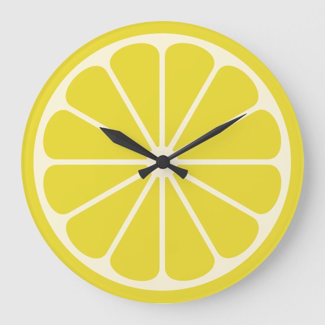 Lemon Fruit Slice Große Wanduhr (Vorderseite)