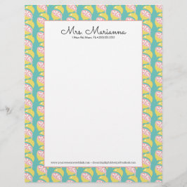 Lemon Gelb und Rosa Driving Summer Pattern Briefbogen