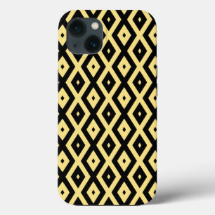 Lemon, gelb und schwarz, Diamant Muster Case-Mate  iPhone Hülle