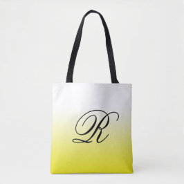 Lemon Gelbes Ombre über jede Farbe mit Monogramm Tasche