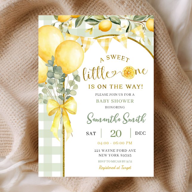 Lemon Gingham baby shower invitation (Créateur téléchargé)