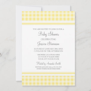 Lemon Gingham Custom Baby Shower Einladungen