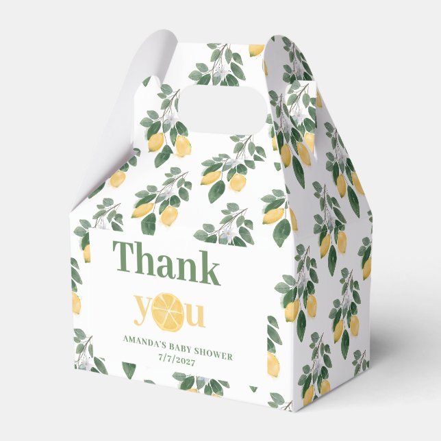 Lemon Girl Baby Shower Vielen Dank Geschenkschachtel (Vorderseite)