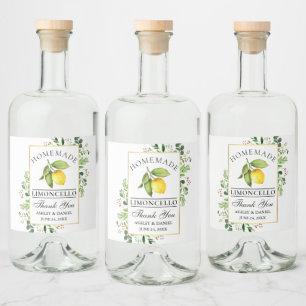 Lemon Gold Limoncello Alkoholflaschenetikett