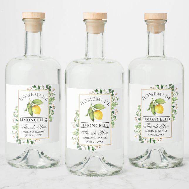 Lemon Gold Limoncello Alkoholflaschenetikett (Flaschen)