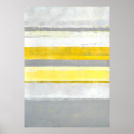 'Lemon' Graue und gelbe Abstrakte Kunst Poster dru