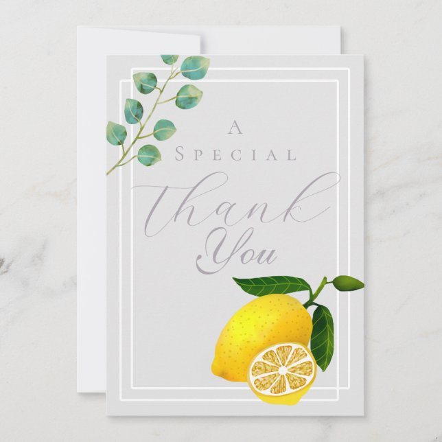Lemon Gray Vielen Dank Dankeskarte (Vorderseite)