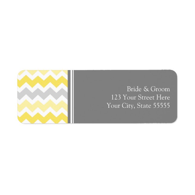Lemon Gray Wedding Custom Rücksendeadressen-Aufkle (Vorne)
