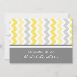 Lemon Gray Zickzack Bridal Lunch Einladung Karte