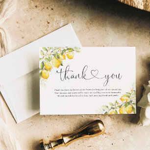 Lemon Green Citrus Wedding danke Ihnen Karten