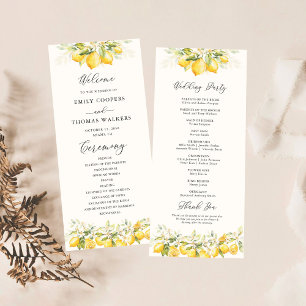Lemon Green Citrus Wedding Programm