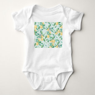 Lemon Green Watercolor: Nahtlose Romantik Baby Strampler
