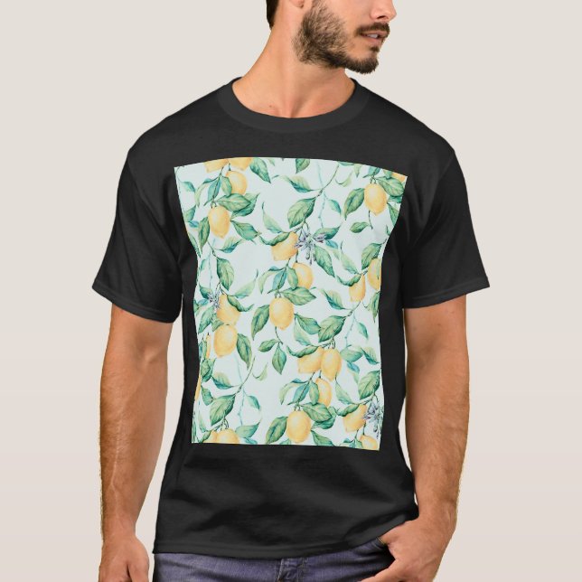 Lemon Green Watercolor: Nahtlose Romantik T-Shirt (Vorderseite)