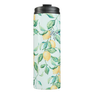 Lemon Green Watercolor: Nahtlose Romantik Thermosbecher