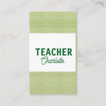 Lemon green white stripes teacher professor name c