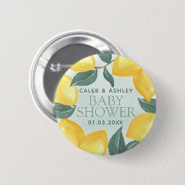 Lemon Greenery Baby Shower Button Button