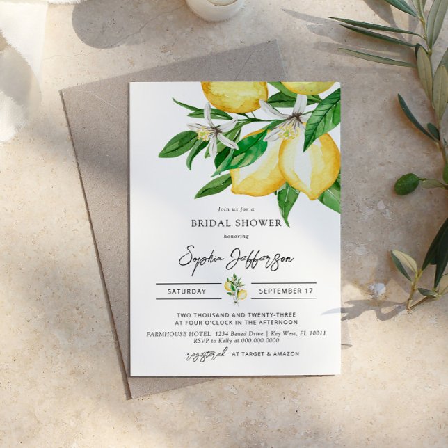 Lemon Greenery Bridal Dusche Einladung (Von Creator hochgeladen)