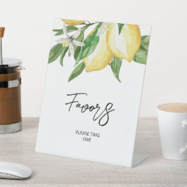 Lemon Greenery Favors Sign Sockelschild