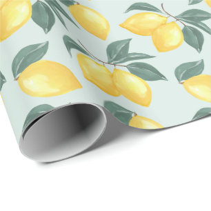 Lemon Greenery Gift Wrap Wrapping Paper Geschenkpapier