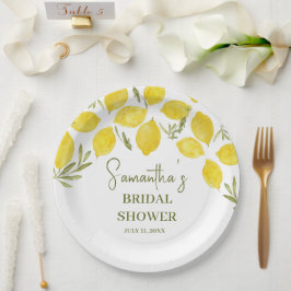 Lemon Greenery Italienisches Brautparty Pappteller