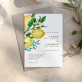 Lemon Greenery Modern Wedding Einladung