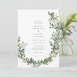 Lemon Greenery Vines Wedding Einladung