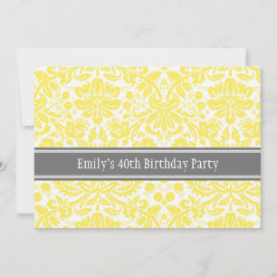 Lemon Grey Invitation de fête d'anniversaire 40e
