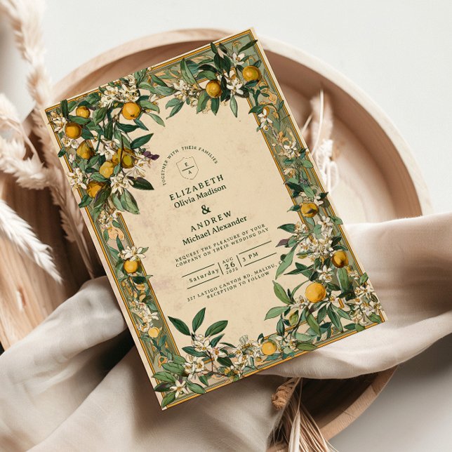 Lemon Grove Bloom Hochzeit Einladung (Von Creator hochgeladen)