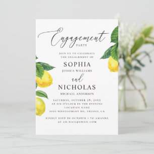 Lemon Grove Engagement Party   Elegant Citrus Einladung
