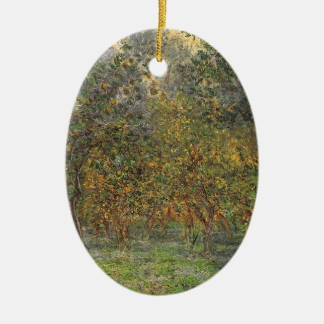 Lemon Grove in Bordighera von Claude Monet Keramik Ornament (Vorne)