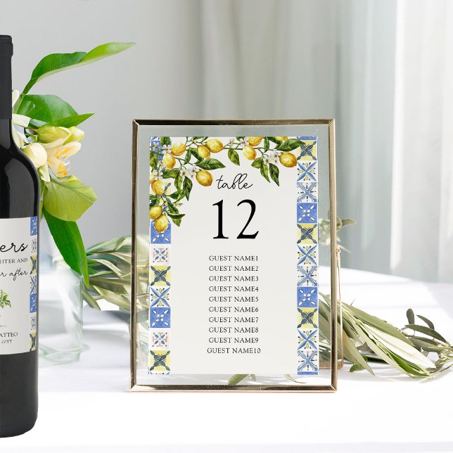 Lemon Grove Wedding Tischnummer Seekarten (Table Number Seating Sign from the Lemon Grove Wedding Collection by Darling & May)