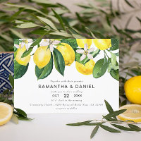 Lemon Grove Yellow Chic Einladung zur Hochzeit