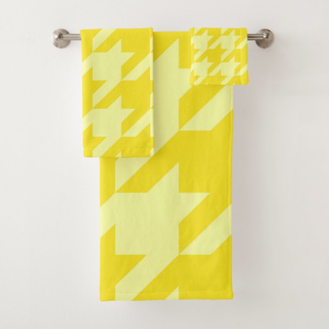 Lemon Hahnentrittmuster Badhandtuch Set (Insitu)