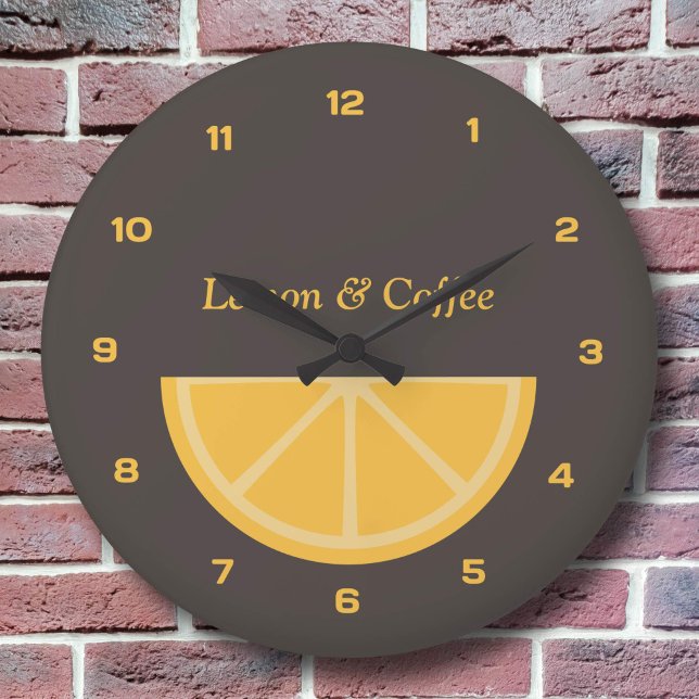 Lemon Halb-Slice Uhr mit Zahlen (Lemon Half-Slice Clock with Numbers)