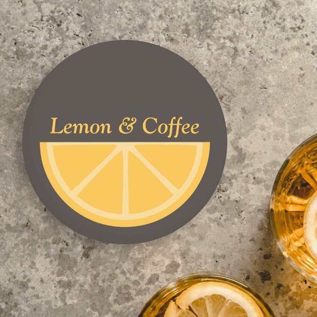 Lemon Half Slice Runder Pappuntersetzer (Lemon Half-Slice Coaster)