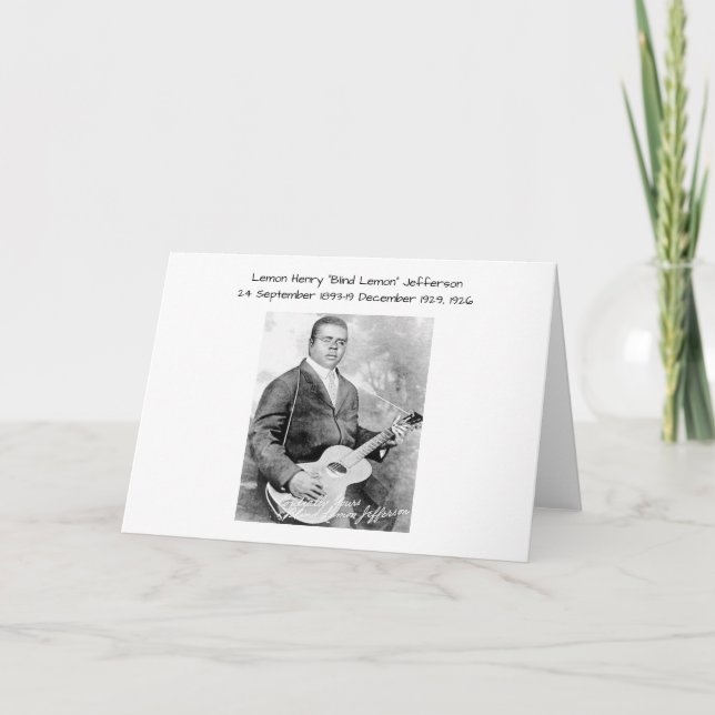 Lemon Henry Blind lemon jefferson 1926 Karte (Vorderseite)